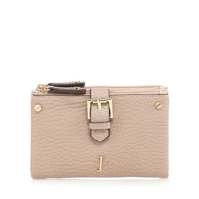 Light pink mock buckled soft fold over medium purse